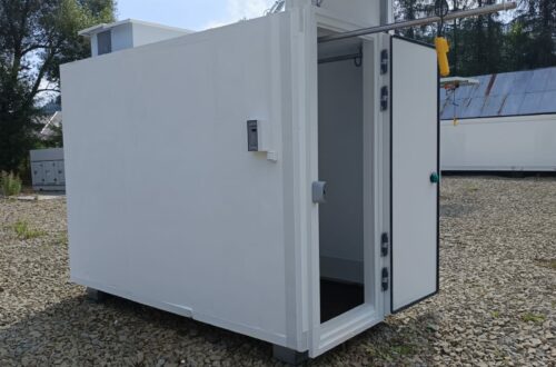 Outdoor game or farm cold storage unit.